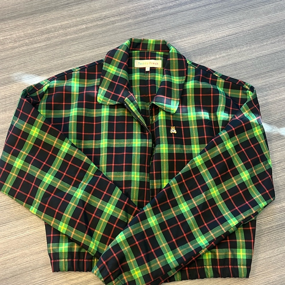 Teddy Fresh Plaid Zip-Up Jacket